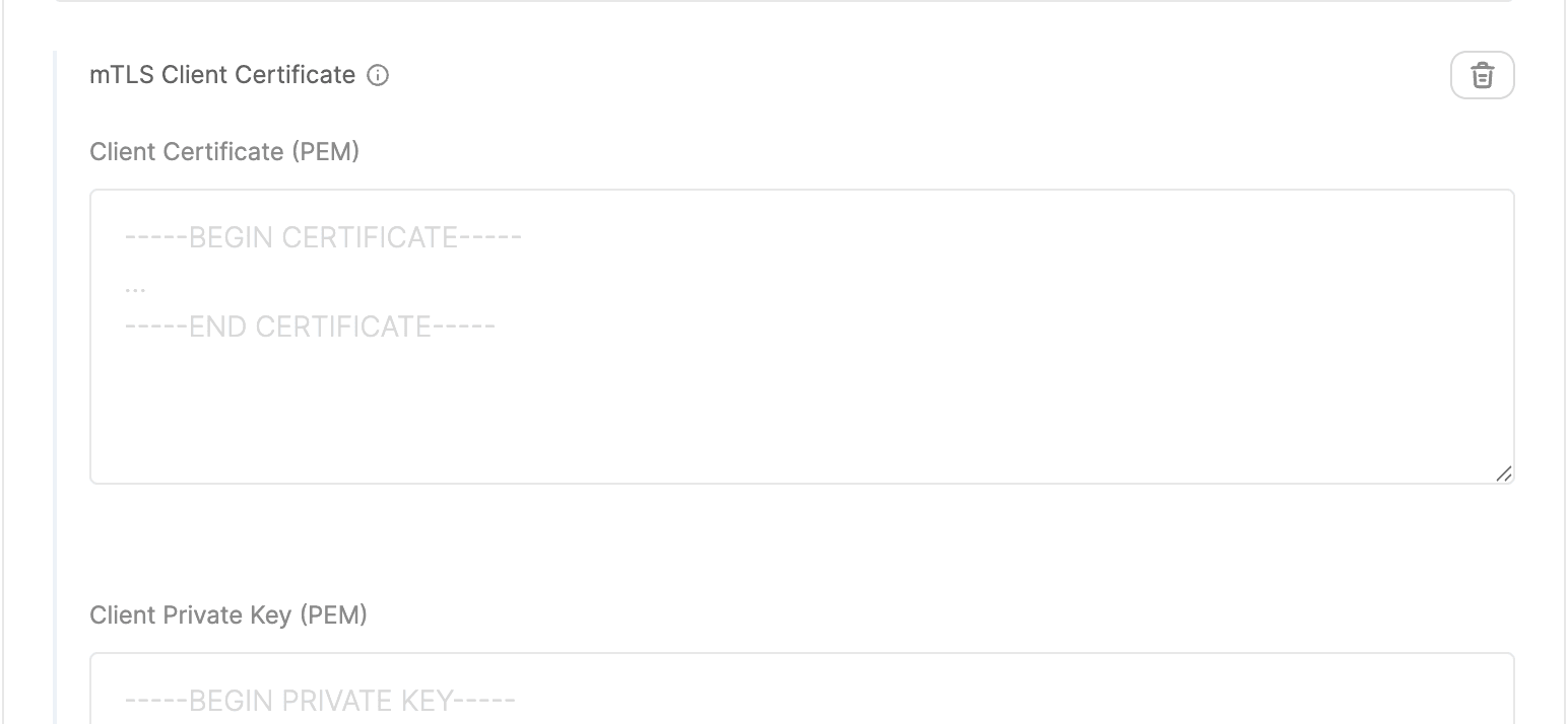 mTLS Client Certificate Configuration
